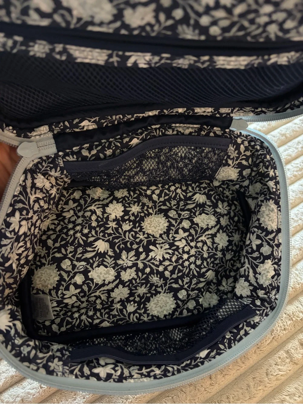 Vera Bradley Perennials Gray Cosmetic Travel Bag